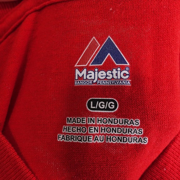 ST LOUIS CARDINALS 700 CLARK ST BUSCH STADIUM MAJESTIC RED T-SHIRT SIZE L **READ - Picture 8 of 8